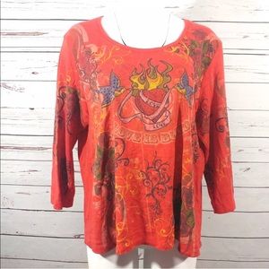 Ed Hardy biker style knit top